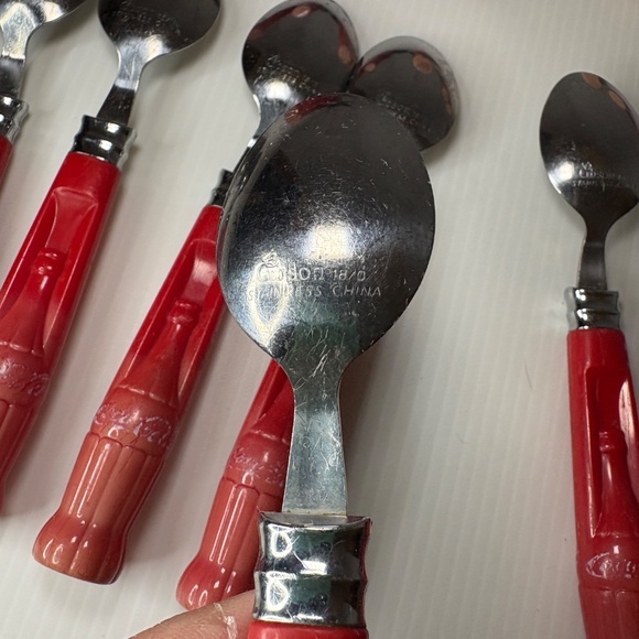 Coca Cola Silverware Flatware Vintage 25 Piece Red Coke Bottle Handle Gibson - Picture 12 of 13